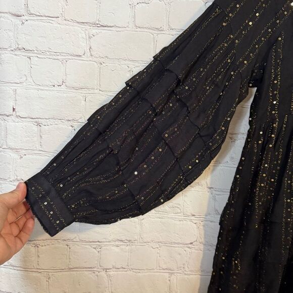 Anthropologie Quinn Sequin Embellished Tiered Tunic Top - Picture 4 of 7